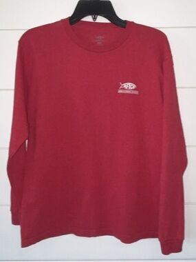 Aftco Red Long Sleeve Crewneck Tee